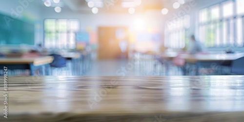 Wallpaper Mural Dynamic High School Classroom: Modern Learning Environment with Interactive Technology and Collaborative Spaces. Empty Classroom Ready for Engaged Students, Ideal for School Promotional Materials and  Torontodigital.ca