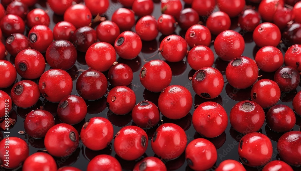 Close-up of Red Berries on a Black Background Close-up of Red Berries on a Black Background