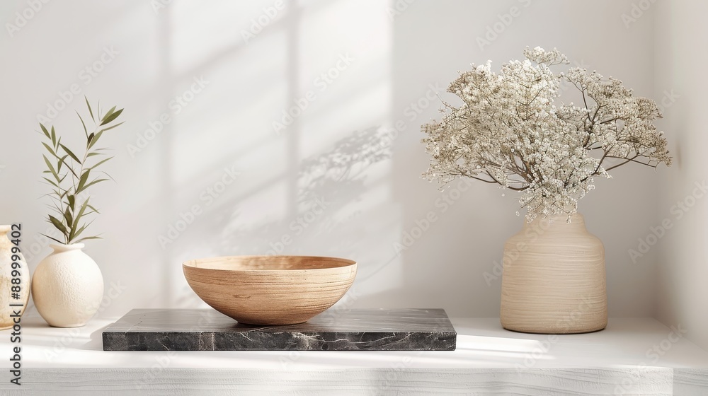 A black marble display plinth showcasing a handcrafted ceramic bowl. A black marble display plinth showcasing a handcrafted ceramic bowl.