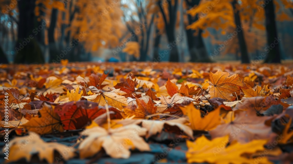 Beautiful yellow red and orange leaves in an autumn park Beautiful yellow red and orange leaves in an autumn park