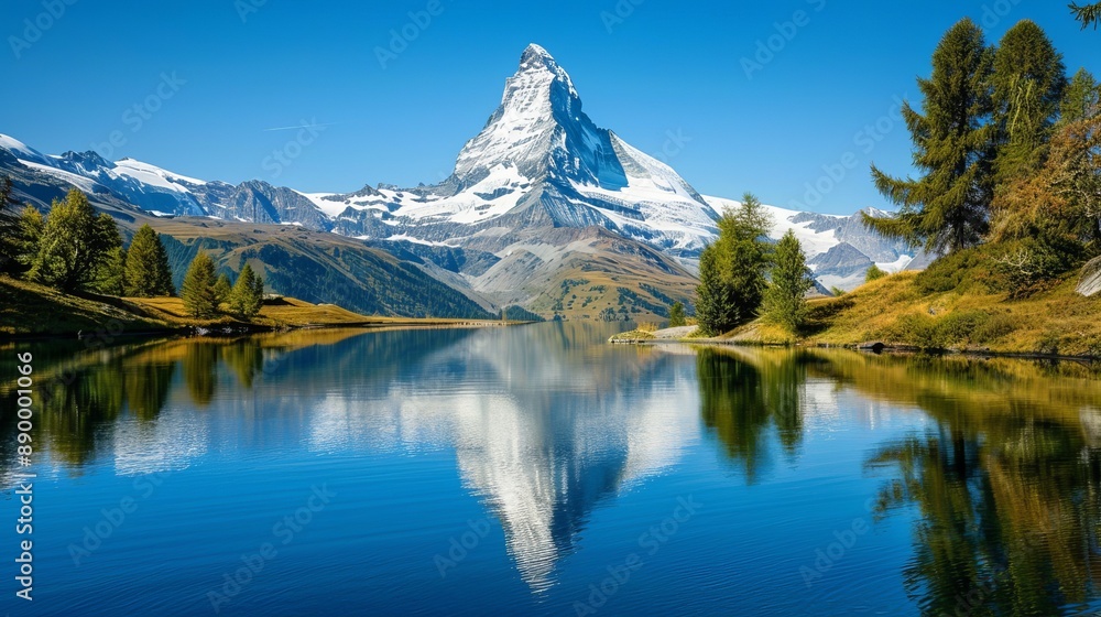 A breathtaking scene capturing the reflection of a mountain peak on a tranquil lake, showcasing nature's beauty and serenity. A breathtaking scene capturing the reflection of a mountain peak on a tranquil lake, showcasing nature's beauty and serenity.