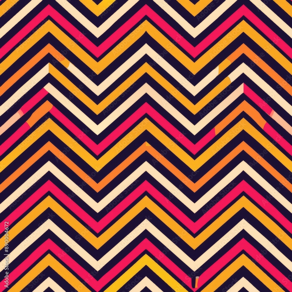 seamless pattern of bold zigzag and wave patterns, Generative AI seamless pattern of bold zigzag and wave patterns, Generative AI