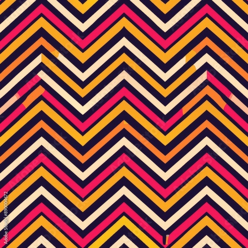 seamless pattern of bold zigzag and wave patterns, Generative AI