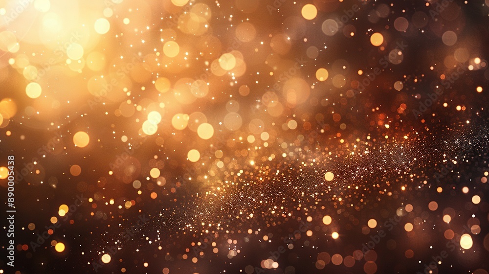 Blurry image of golden and white circles on a black background Blurry image of golden and white circles on a black background