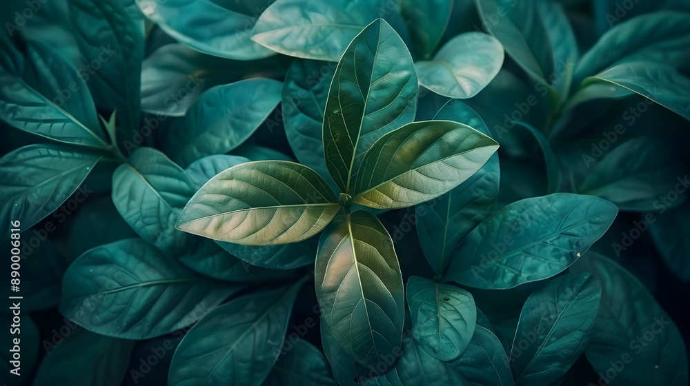 A close up of a surface of green leaves texture. The leaves are arranged in a way that creates a sense of depth and movement. Scene is serene and peaceful, as if the viewer is standing in a lush. A close up of a surface of green leaves texture. The leaves are arranged in a way that creates a sense of depth and movement. Scene is serene and peaceful, as if the viewer is standing in a lush.