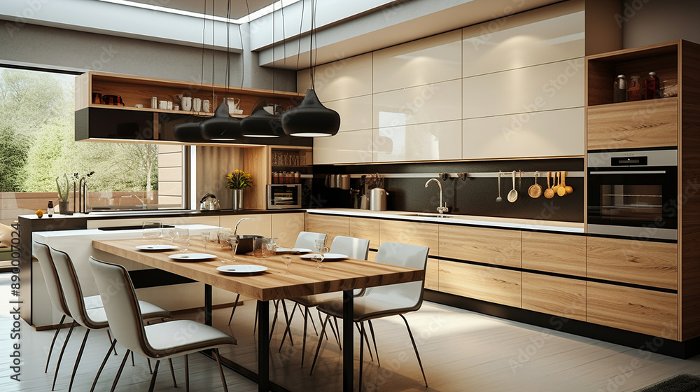 modern kitchen interiors featuring sleek designs, contemporary furniture, stylish cabinetry, and advanced appliances, showcasing a variety of colors and materials to create a functional and aesthetica modern kitchen interiors featuring sleek designs, contemporary furniture, stylish cabinetry, and advanced appliances, showcasing a variety of colors and materials to create a functional and aesthetica