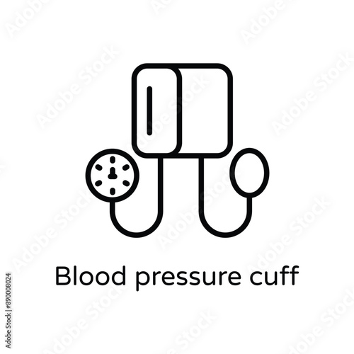 Blood pressure cuff vector icon