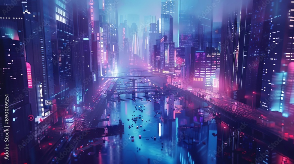 abstract dystopian cityscape from a birds-eye view abstract dystopian cityscape from a birds-eye view