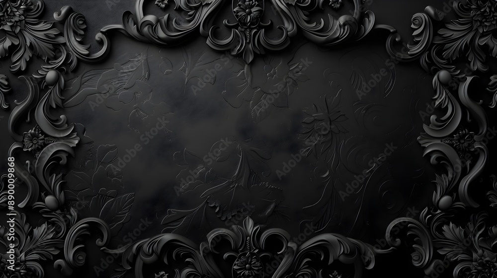 Gothic Frame with Dark Dramatic Seamless Background Concept with Copy Space Gothic Frame with Dark Dramatic Seamless Background Concept with Copy Space