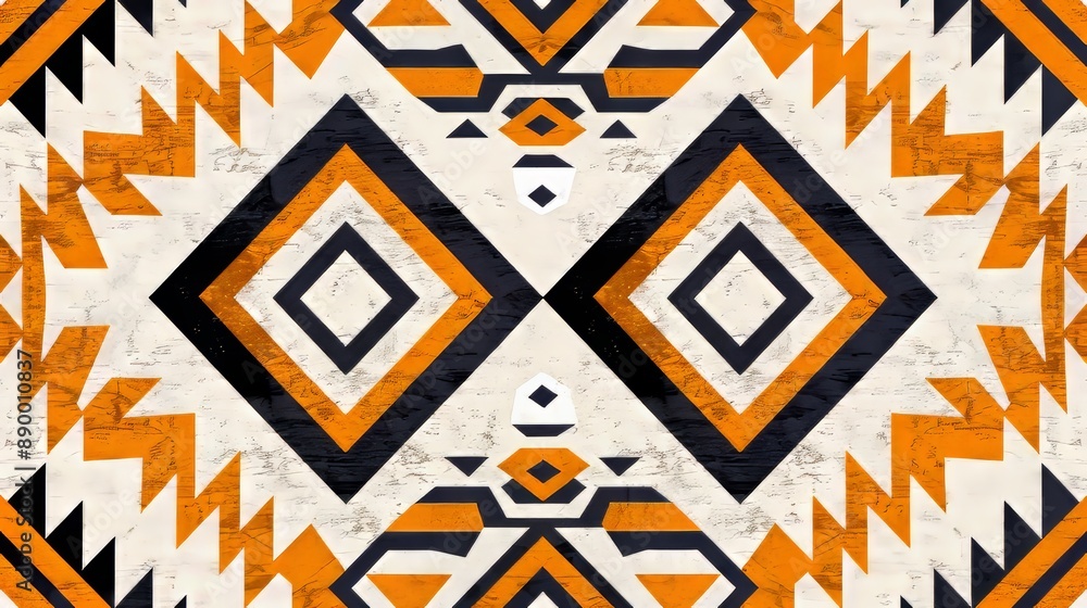 Geometric ethnic design with spirals and circles in vibrant red and blue Geometric ethnic design with spirals and circles in vibrant red and blue