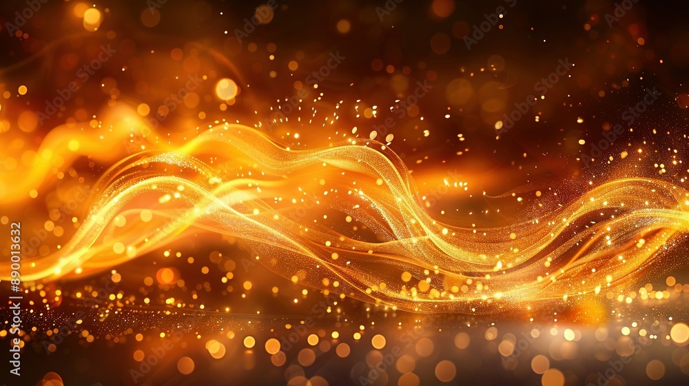 An abstract golden background with blurred and bokeh elements on a dark background featuring bokeh highlights in the foreground An abstract golden background with blurred and bokeh elements on a dark background featuring bokeh highlights in the foreground