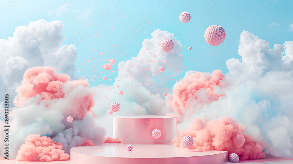 Valentine's day background with pink and white balloons,3D Rendered Pink Podium with a Background of Fluffy Cotton Candy Clouds for Product Display Pink podium against dreamy cloud backdrop
Valentine's day background with pink and white balloons,3D Rendered Pink Podium with a Background of Fluffy Cotton Candy Clouds for Product Display Pink podium against dreamy cloud backdrop