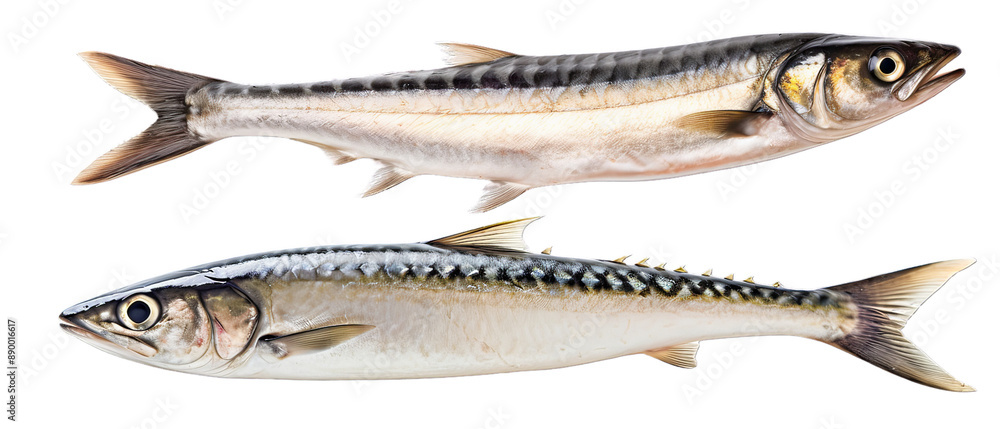 High-resolution image of two fresh mackerel fish with detailed textures, suitable for culinary or seafood-related projects. High-resolution image of two fresh mackerel fish with detailed textures, suitable for culinary or seafood-related projects.