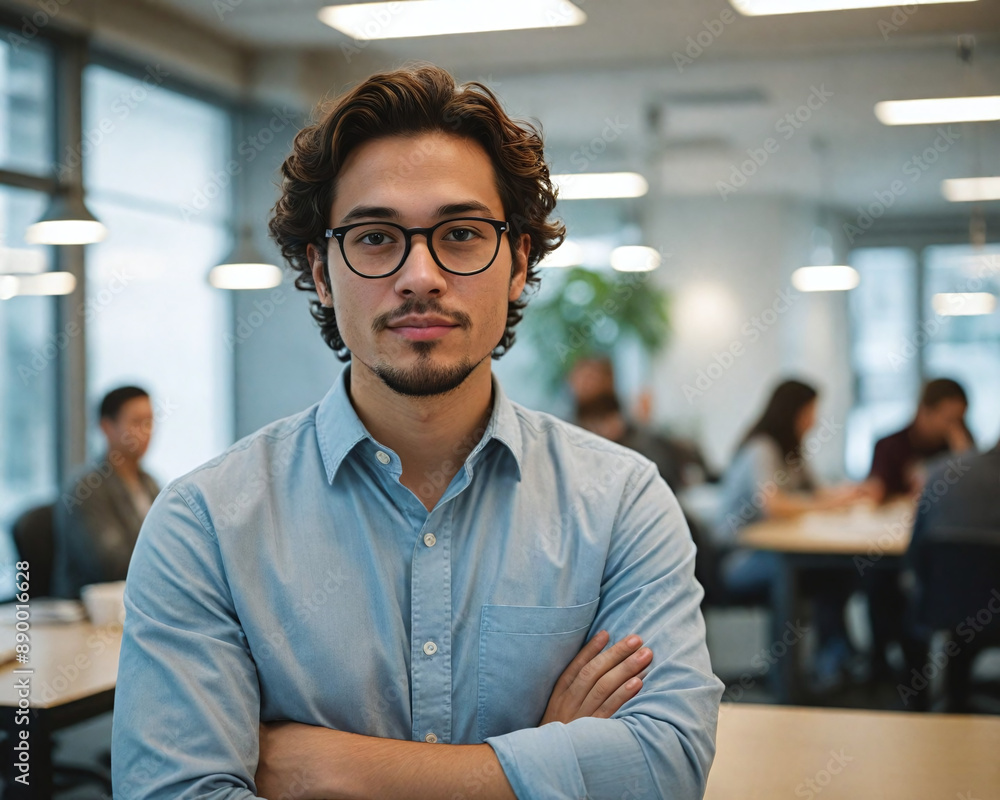 Confident young man in modern office Confident young man in modern office