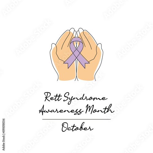 line art of Rett Syndrome Awareness Month good for Rett Syndrome Awareness Month celebrate. line art. photo