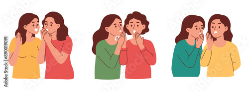 Women Gossip Telling Secret Together
