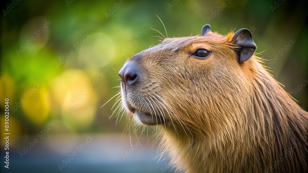Capybara with Big Empty Space for Text. Perfect for: Wildlife Awareness Week, Animal Lover's Day Capybara with Big Empty Space for Text. Perfect for: Wildlife Awareness Week, Animal Lover's Day