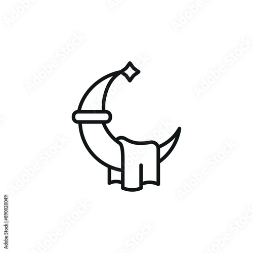 Sleepy Moon icon. Simple sleepy moon icon for social media, app, and web design. Vector illustration.