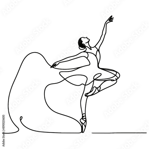 The pen's path mirrors the dancer's, creating a visual symphony of movement and grace.