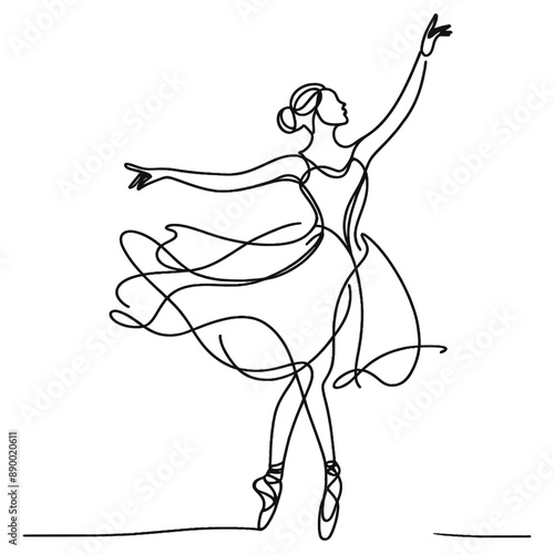 A seamless drawing unfolds, revealing a dancer's poise frozen in a moment of expression.