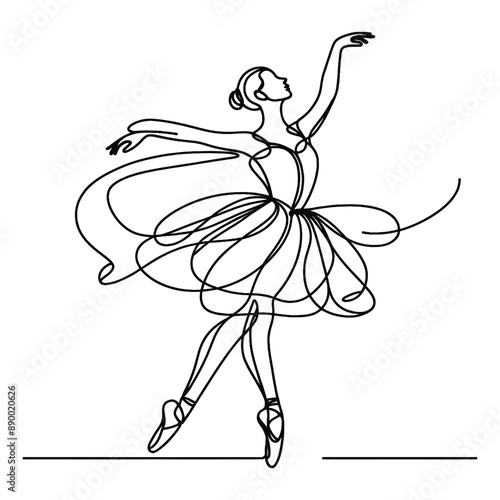 A fluid sketch captures the dancer mid-leap, her body arcing through imaginary space.