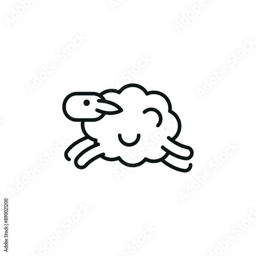 Sleepy Sheep icon. Simple sleepy sheep icon for social media, app, and web design. Vector illustration.