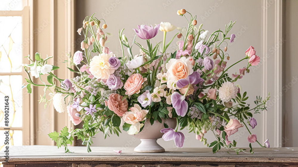 Beautiful bouquet of flowers in vase. Floral arrangement Beautiful bouquet of flowers in vase. Floral arrangement