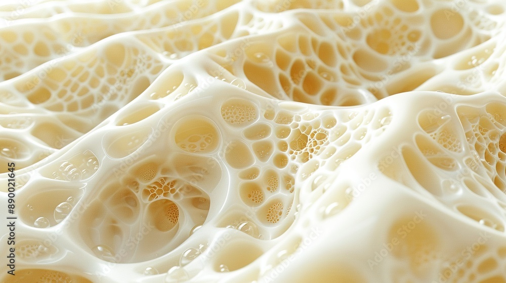 White substance close-up with numerous white particles in the center White substance close-up with numerous white particles in the center