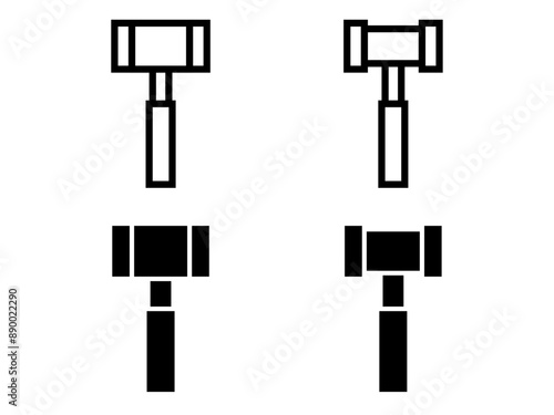 オークションハンマー（ガベル）単品アイコンセット：黒