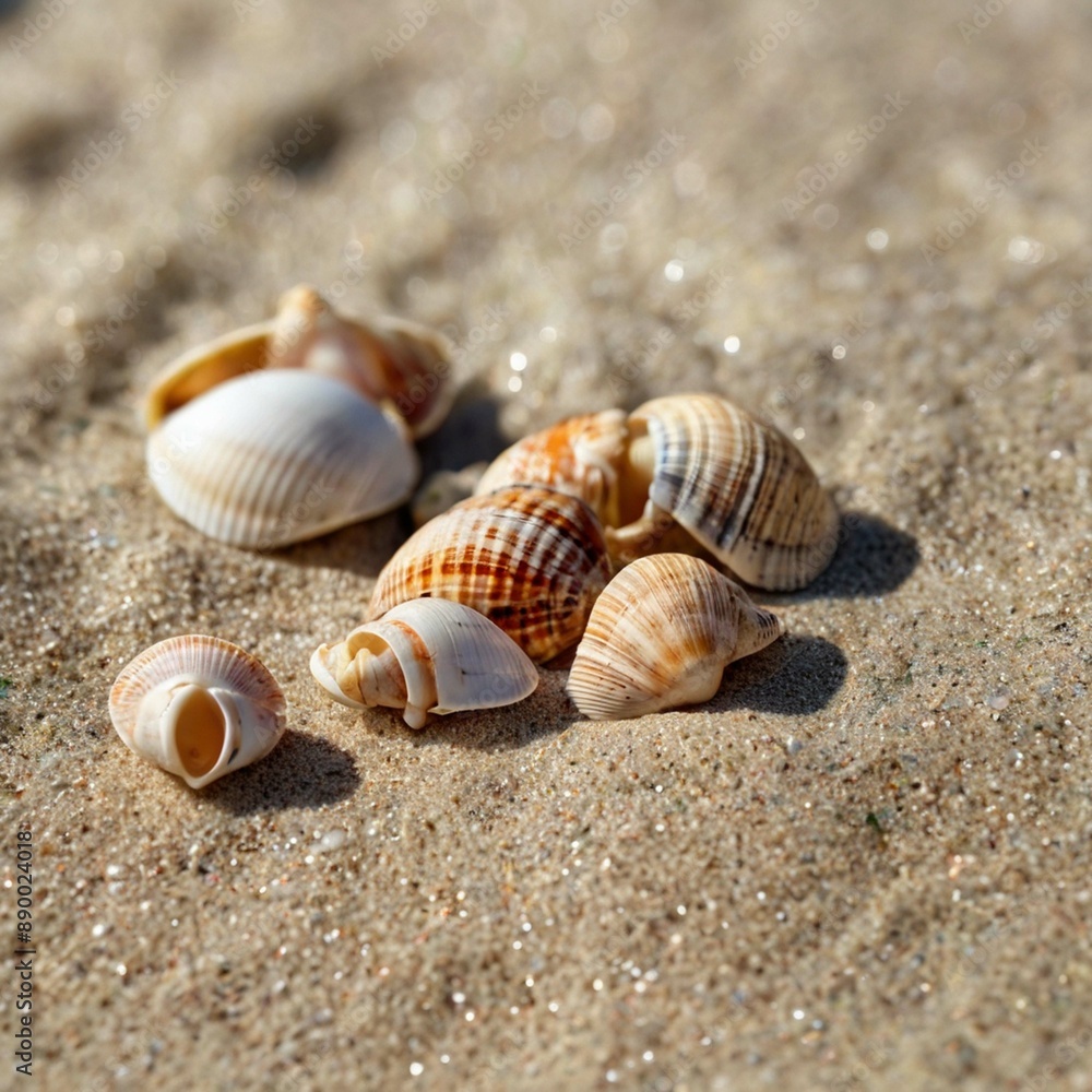 seashell on the beach, shell on the sand seashell on the beach, shell on the sand