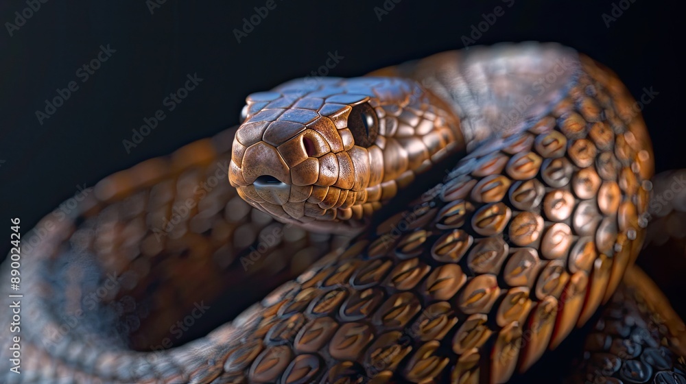 Australian Eastern Brown Snake in defence stance Australian Eastern Brown Snake in defence stance