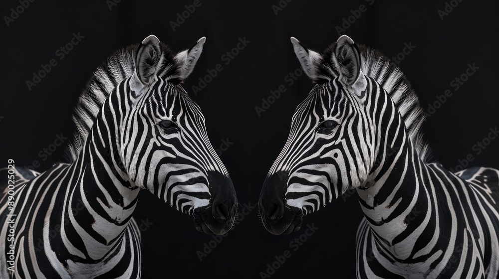 Naklejka premium Two zebras side by side