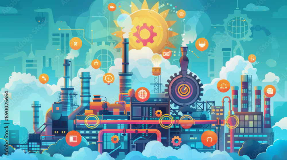 Extensive use of the Internet and the Internet of Things for industrial production mode, Industry 4.0, new quality productivity