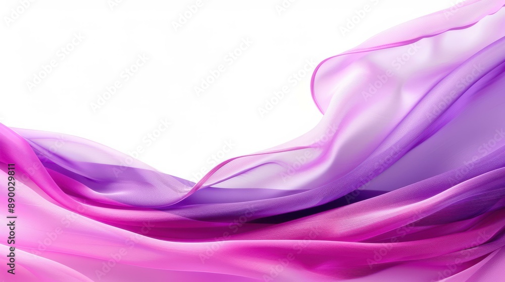 Elegant pastel silk fabric with wavy folds, luxurious drapery in pink and purple hues. Elegant pastel silk fabric with wavy folds, luxurious drapery in pink and purple hues.