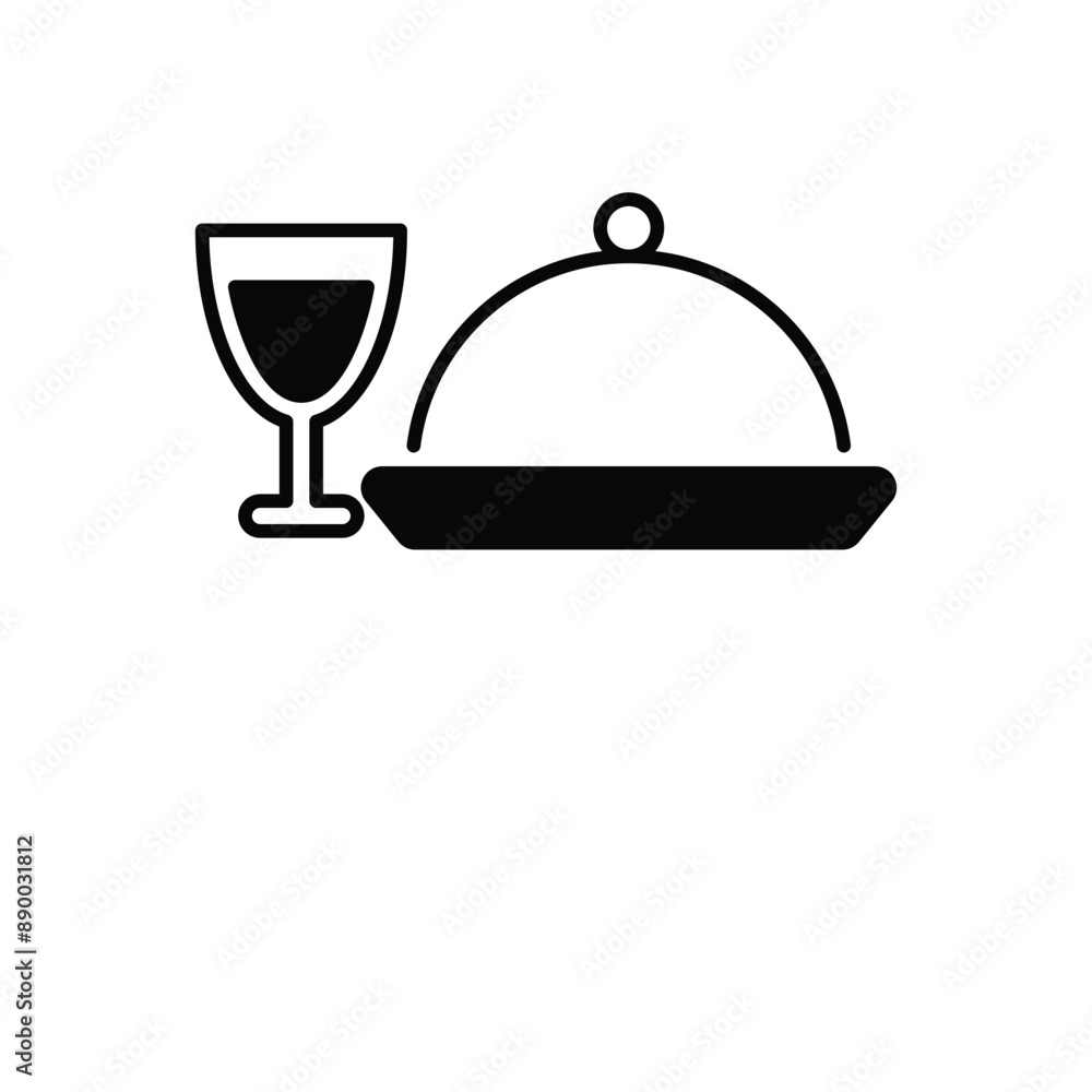 Dinner icon design with white background stock illustration Dinner icon design with white background stock illustration