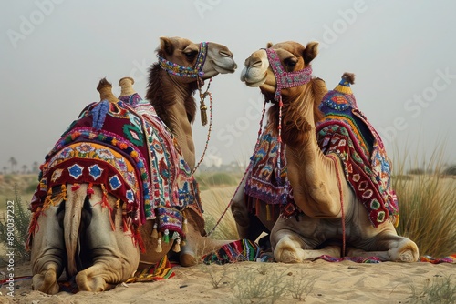 camels in the desert