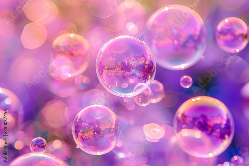 Abstract close up of colorful bubbles with reflective surfaces creating a vibrant and dynamic visual experience © Leo