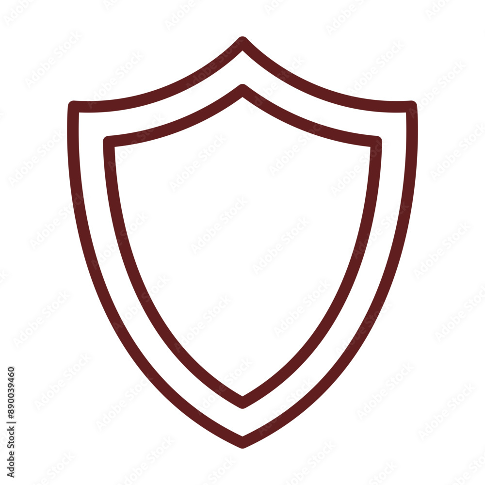 Shield Vector Line Maroon Icon Design Shield Vector Line Maroon Icon Design