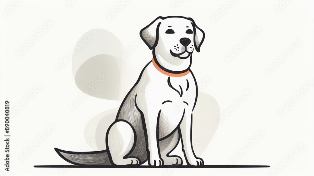 a simple line drawing of a dog sitting with its arms out a simple line drawing of a dog sitting with its arms out