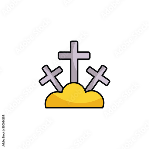 Good Friday icon design with white background stock illustration