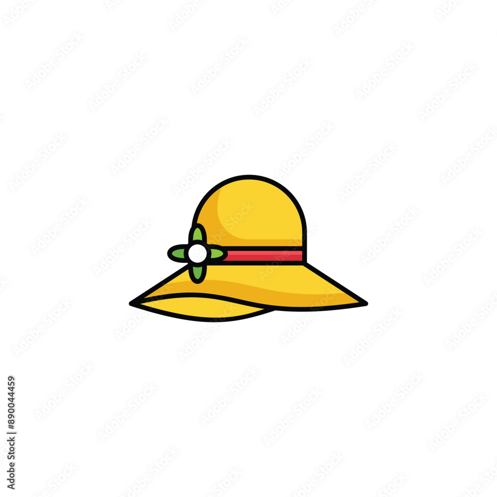 Pamela Hat icon design with white background stock illustration Pamela Hat icon design with white background stock illustration