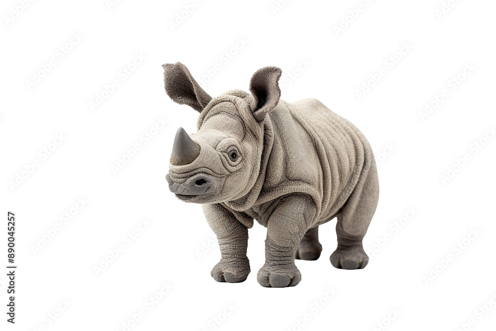 A Young Rhino's Curious Gaze on a Sunny Afternoon on a Clear PNG or White Background. A Young Rhino's Curious Gaze on a Sunny Afternoon on a Clear PNG or White Background.