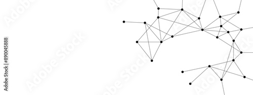 Polygonal network connect lines and dots background template. Technology data transfer server global system graphic vector.	
