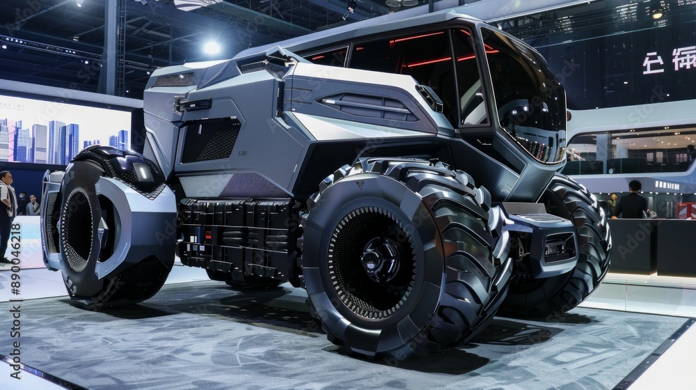 Fototapeta premium Futuristic desert truck for exploring remote areas