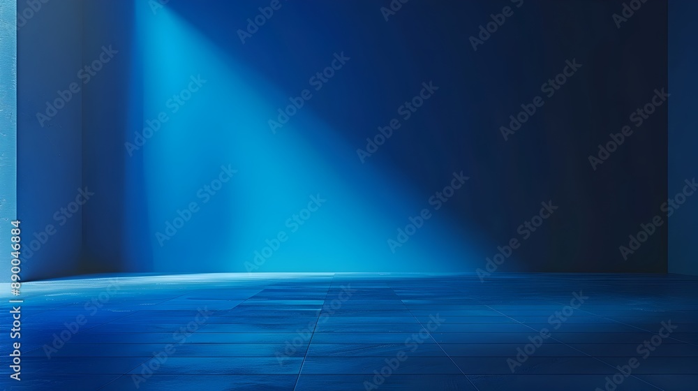 Obraz premium Gradient Blue Backdrop for Smooth Tech Gadget Product Presentation Concept with Empty Copyspace