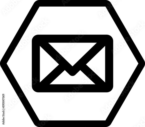 email hexagon icon inverse