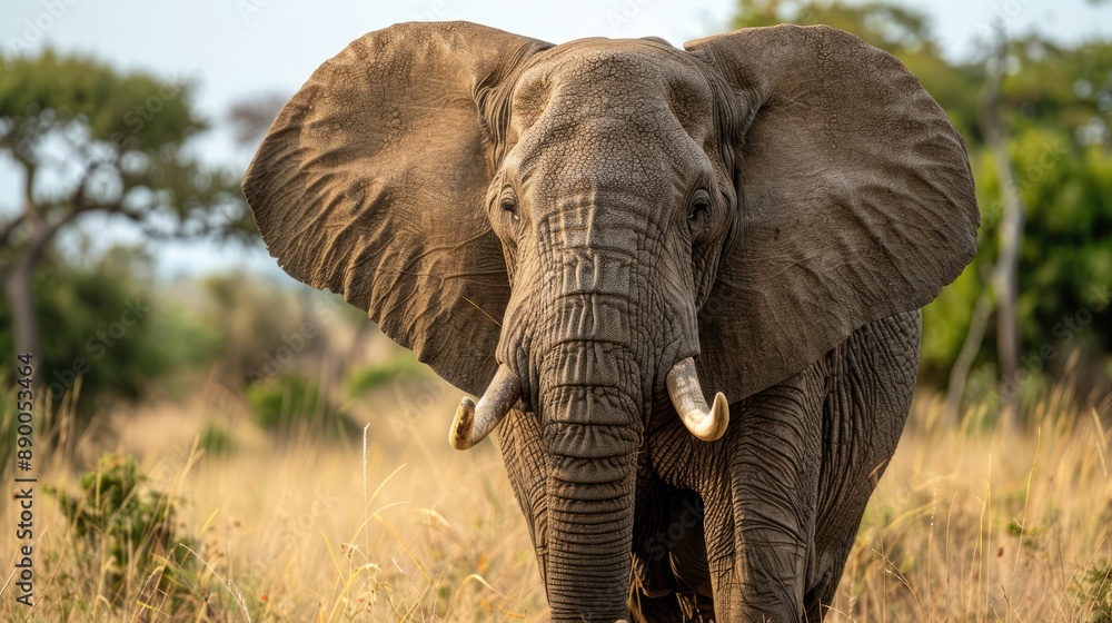 Obraz premium Discuss the conservation challenges facing African elephants, including habitat loss, poaching, and human-wildlife conflict.