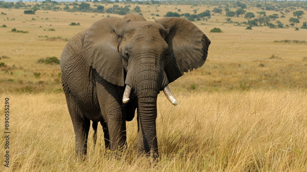 Obraz premium Write about the habitat and ecosystem where African elephants are commonly found, highlighting their importance to the environment. 