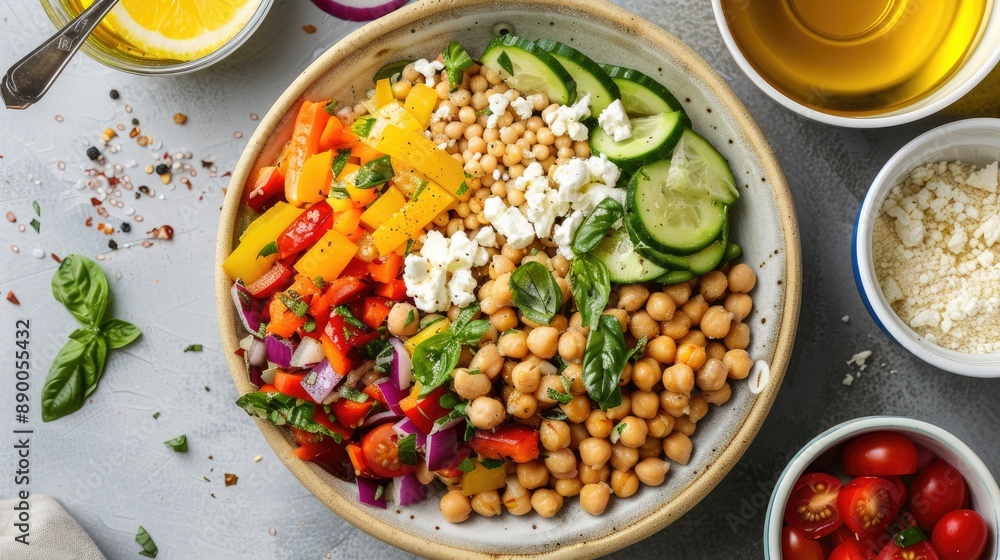 Mediterranean-inspired rice salad with chickpeas, roasted vegetables Mediterranean-inspired rice salad with chickpeas, roasted vegetables