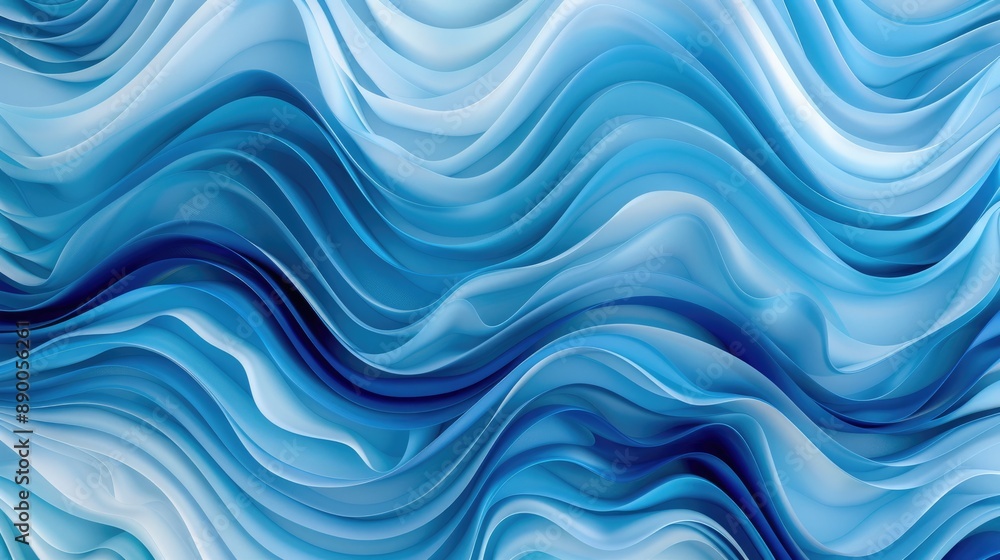Seamless pattern of waves and curves in calming blue tones Seamless pattern of waves and curves in calming blue tones